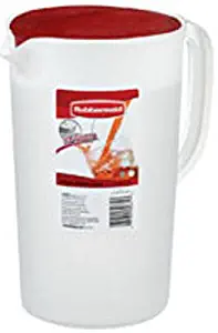Rubbermaid Pitcher Classic 1 Gallon Clear Base, Red Lid