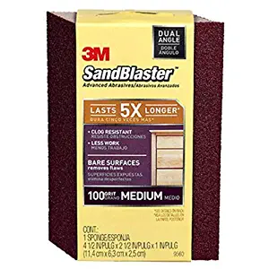 3M SandBlaster Dual Angle Sanding Sponge, 100-Grit