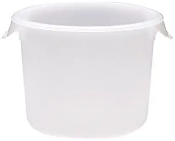 Rubbermaid Commercial Products FG572300WHT Food Storage Container, Round, Polypropylene, 6 Quart, White (Pack of 12)