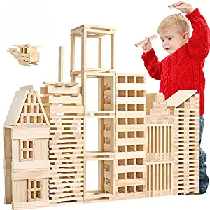 LOOBANI 100 Pcs Kids Toddlers Building Blocks Wooden Toys Set, Suitable for Boys & Girls Above 3 Years Old