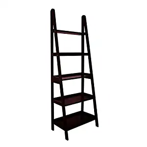 Martin Tools Mintra 5-Tier A-Frame Ladder Shelf, 25 by 15 by 71-Inch, Walnut Finish