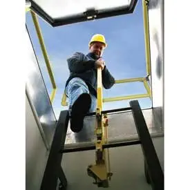 Bilco Yellow Powder Coated Steel Ladder Safety Post