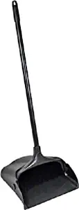Rubbermaid Commercial Lobby Pro Dustpan with Wheels, 31 Metal Handle, 37 Overall Length, Black