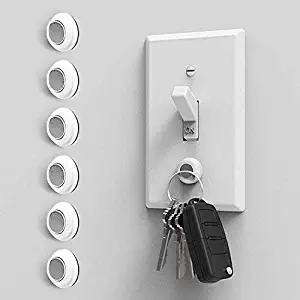 Eutuxia Magnetic Key Holder for Wall - Get Your Car & Home Keys Easier and Faster. Heavy Duty Magnets, Wall Key Holder, No Drilling, 3M Key Hook. [6 PK]