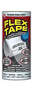 Flex Tape Rubberized Waterproof Tape, 8 inches x 5 Feet, Clear