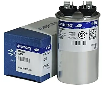 GE Genteq Round Capacitor 15 uf MFD 370 Volt Z97F9445 97F9445