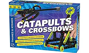 Catapults & Crossbows Science Experiment & Building Kit | 10 Models of Crossbows, Catapults & Trebuchets | Explore Lessons In Force, Energy & Motion using Safe, Foam-Tipped Projectiles