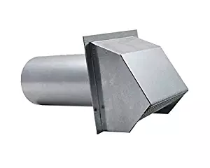 Hooded Wall Vent with Spring Loaded Damper, Gasket and Screen - Galvanized 8 inch