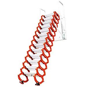 Aluminum Alloy Household Retractable Ladder for Loft Home Folding Step Ladder Attic pulldown Ladder Hinge Use Range Vertical Height 1-3.5M