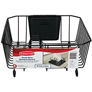 Rubbermaid Antimicrobial Dish Drainer, Small, Black 1858912