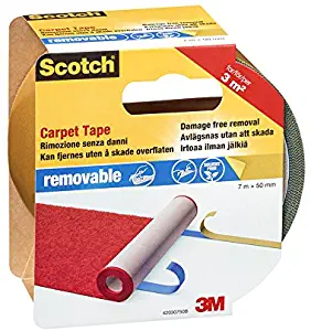 Scotch 42030750B – Removable Double Sided Tape for Carpets and Rugs, Transparent