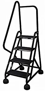 4-Step Rolling Ladder, Antislip Vinyl Step Tread, 66" Overall Height, 450 lb. Load Capacity