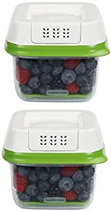 Rubbermaid FreshWorks Produce Saver Food Storage Container, Small Square, 2.5 Cup