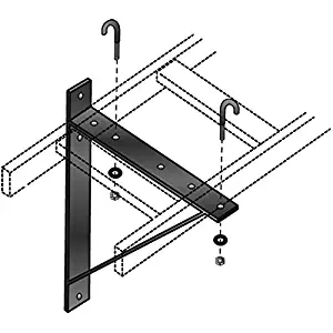 Black Box Ladder Rack Triangular Support Bracket, 12" Wide, Black