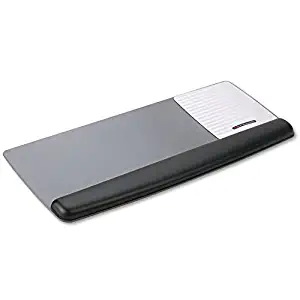 3M/Commercial Tape DIV WR422LE Gel Mouse Pad/Keyboard Rest w/Wrist Rest, Nonskid Base, Black/Metallic Gray