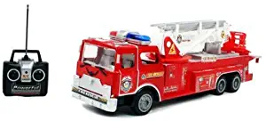 Liberty Imports 17 inches Big RC Rescue Fire Engine Truck Remote Control Kids Toy with Extending Ladder