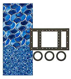 Smartline Waves of Poseidon 24-Foot Round Liner | Overlap Style | 48-to-52-Inch Wall Height | 25 Gauge Vinyl | Designed for Steel Sided Above-Ground Swimming Pools | Universal Gasket Kit Included