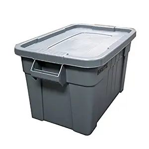 3 X Rubbermaid Commercial FG9S3100GRAY Brute Tote with Lid, 20-Gallon Capacity, Gray