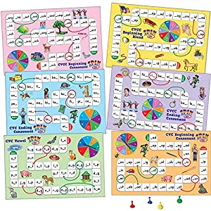 Really Good Stuff Vowel Pattern Word Building Board Games (Long & Tricky Vowel Pattern)