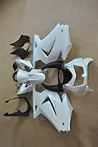 Liquor for Kawasaki Ninja 250R 2008 2009 2010 2011 2012 White Base Color Brand New Motorcycle ABS Plastic Unpainted Polished Needed Injection Mold Bodywork Fairing Kit Set