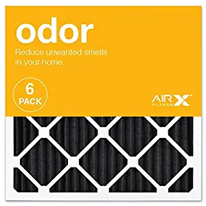 AIRx ODOR 20x20x1 MERV 8 Carbon Pleated Air Filter - Made in the USA - Box of 6