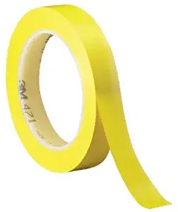 3M 471 Marking Tape - 1/2 in Width x 36 yd Length - 5.2 mil Thick, (Pack of 1) (Yellow)