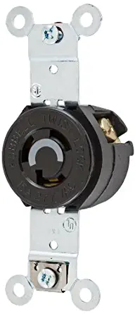 Locking Devices, Twist-Lock, Industrial, Flush Receptacle, 15A 277V AC, 2-Pole 3-Wire Grounding, L7-15R, Screw Terminal, Brown