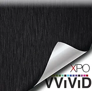 VViViD Black Brushed Steel 5 Feet x 1 Foot Vinyl Wrap Roll with Air Release Technology