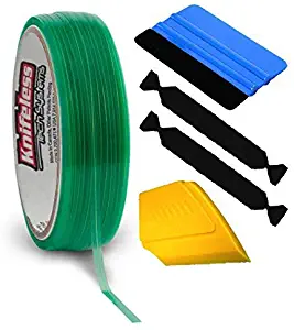 VViViD Knifeless Vinyl Wrap Cutting Tape Finishing Line 10M Plus 3M Toolkit (Blue Applicator Squeegee, Yellow Detailed Squeegee and Black Felt Edge Decals)