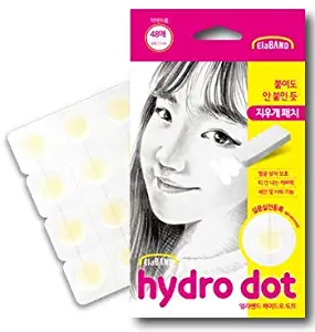 ElaBand Hydro dot - Acne Hydrocolloid Patch(12mm / 48 patches), Invisible, Pimple spot treatment / Easy to use, Simple individual cutting.