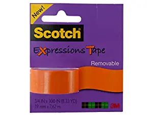 Scotch C214ORG Expressions Magic Tape, 3/4" x 300", Orange (MMMC214ORG)