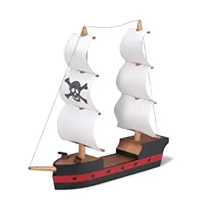 Darice 9181-32 Wooden Model, Pirate Ship Kit, (8.25"x7")