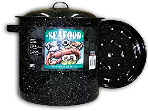 Granite Ware Seafood/Tamale Steamer with Insert, 15.5 Quart, Black