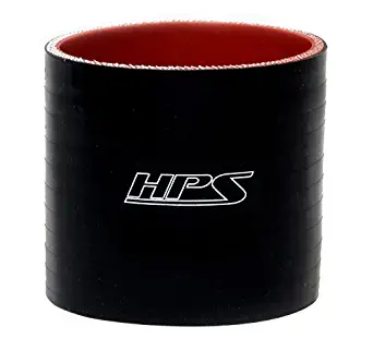 HPS 2" ID, 3" Length, Silicone Coupler Hose, High Temp 4-Ply Reinforced, 100 Psi Max. Pressure, 350F Max. Temperature, SC-8521-BLK, Silicone, Black