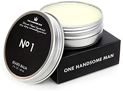 No. 1 Beard Balm by One Handsome Man - Premium Beard Balm for Men That Helps Beard Growth and Beard Conditioning. All Natural Ingredients That Styles, Softens, and Strengthens - Large 2 Ounce Can