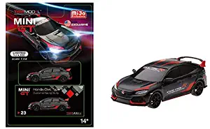 Honda Civic Type R (FK8) Black Customer Racing Study U.S.A. Limited Edition to 3,600 Pieces 1/64 Diecast Model Car by True Scale Miniatures MGT00023