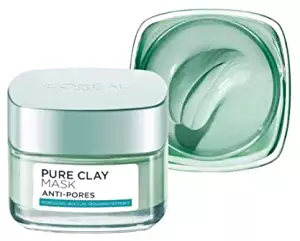 L'OREAL Pure Clay Mask - Anti-Pores 50g -Pure Clay Mask Anti-Pores is Infused with Morocco Clay + Rosemary Extract which mattifies T-Zone. Strong Magnet Absorbing Power to purify Skin