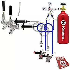 Kegco Standard Two Keg Door Mount Kegerator Beer Tap Conversion Kit with 5 lb. Co2 Tank