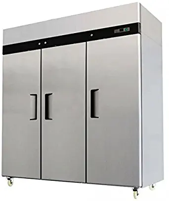 77" 3 Door Stainless Steel Commercial Grade Freezer w/Shelves - MBF-8003 - Restaurants NSF - 220V