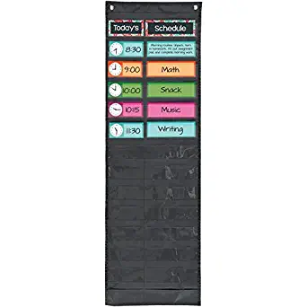 Really Good Stuff 163240 Classroom Scheduling Pocket Chart, Black