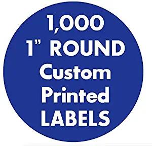 Custom Printed Labels, 1” Round Circle Business Stickers, One Ink Color. Paper Labels - (Made in The USA) (1000)