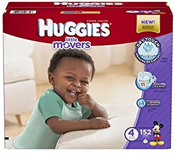 Huggies Little Movers Diapers, Size 4, 152 Count (Packaging May Vary) by Huggies