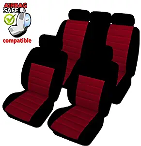 Akhan SB402 Car Seat Cover with Side Airbags Black/Red