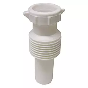 LASCO 03-4319 White Plastic Tubular 1-1/2-Inch Flexible, Extendable, Slip Joint Extension with Nut and Washer