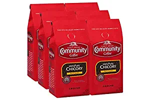 Community Coffee 100% Pure Chicory Medium Roast Premium Ground 12 Oz Bag (6 Pack), Rich Flavorful Taste Naturally Decaf