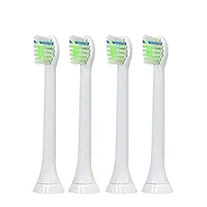 Compact Brush Heads Compatible with Philips Sonicare Diamond Clean Toothbrush - 4 Pack