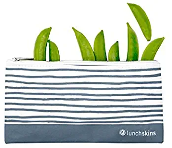 Lunchskins Reusable Zippered Snack Food Bag, Storage, Blue Geometric