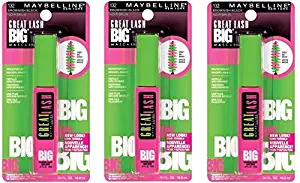 Maybelline New York Great Lash Big Washable Mascara, Brownish Black 132, 0.34 Fluid Ounce (Pack of 3)