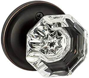 Dynasty Hardware Classic Rosette, Crystal Style Individual Dummy Door Knob, Oil Rubbed Bronze