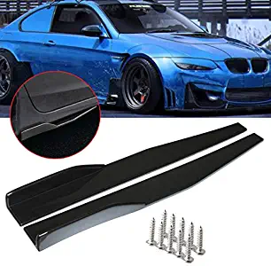 Pair Universal Black Side Skirt Rocker Splitters Winglet Wings Canard Diffuser